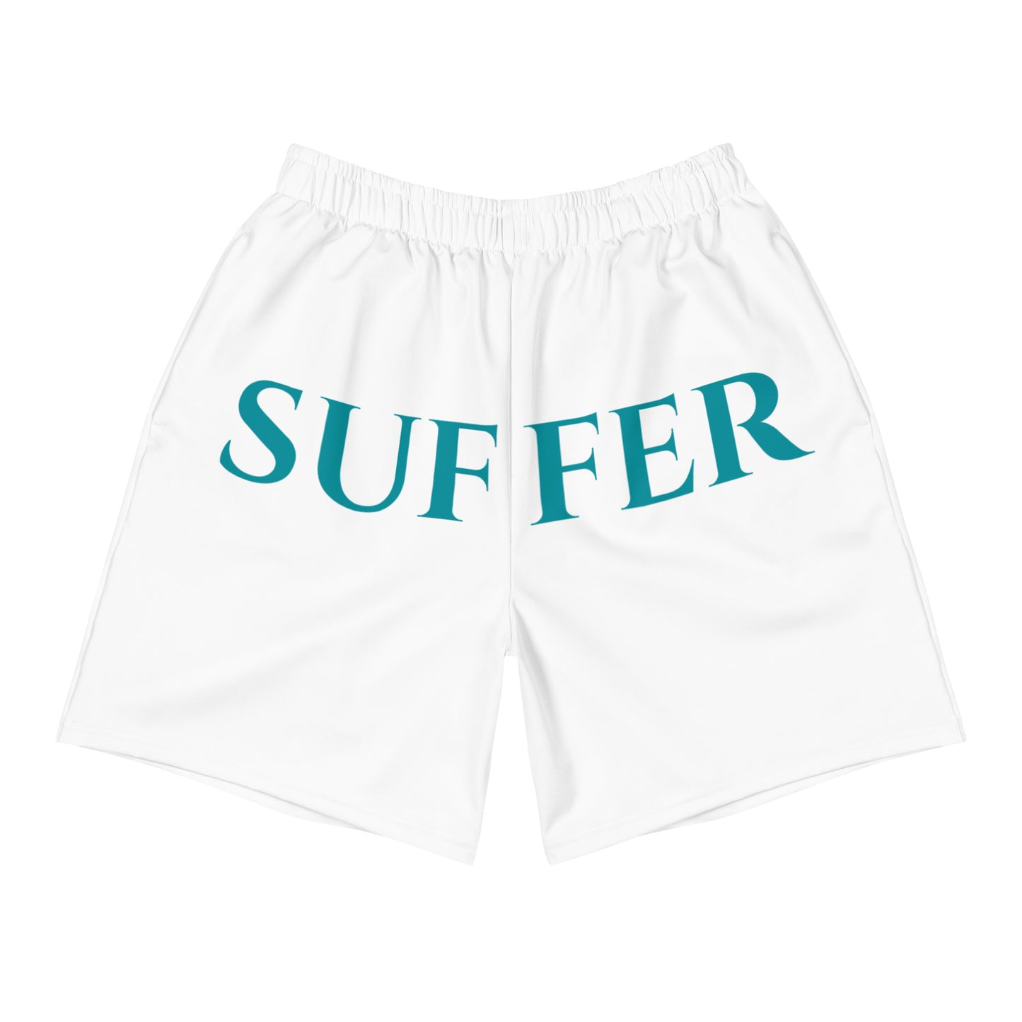 WhT/Teal Hip Suffer Athletic Shorts