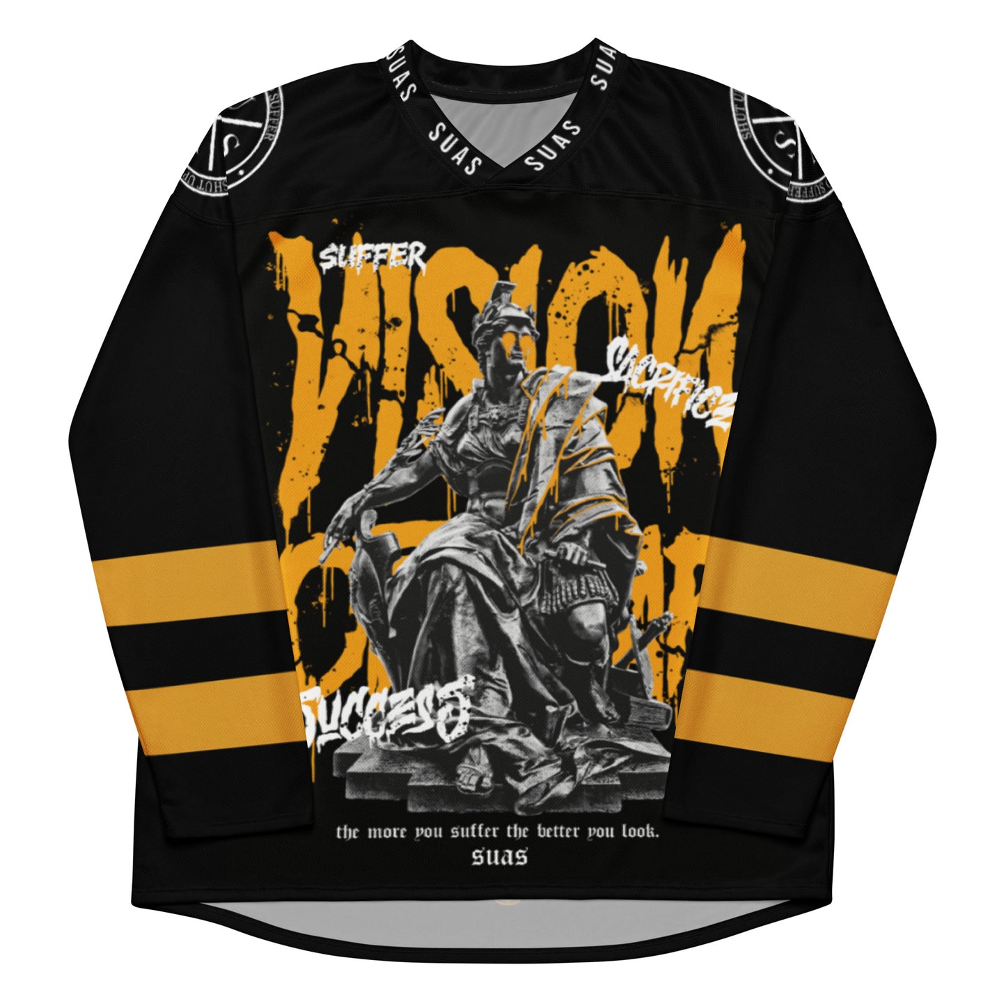 Yellow Vision of War Hockey Jersey