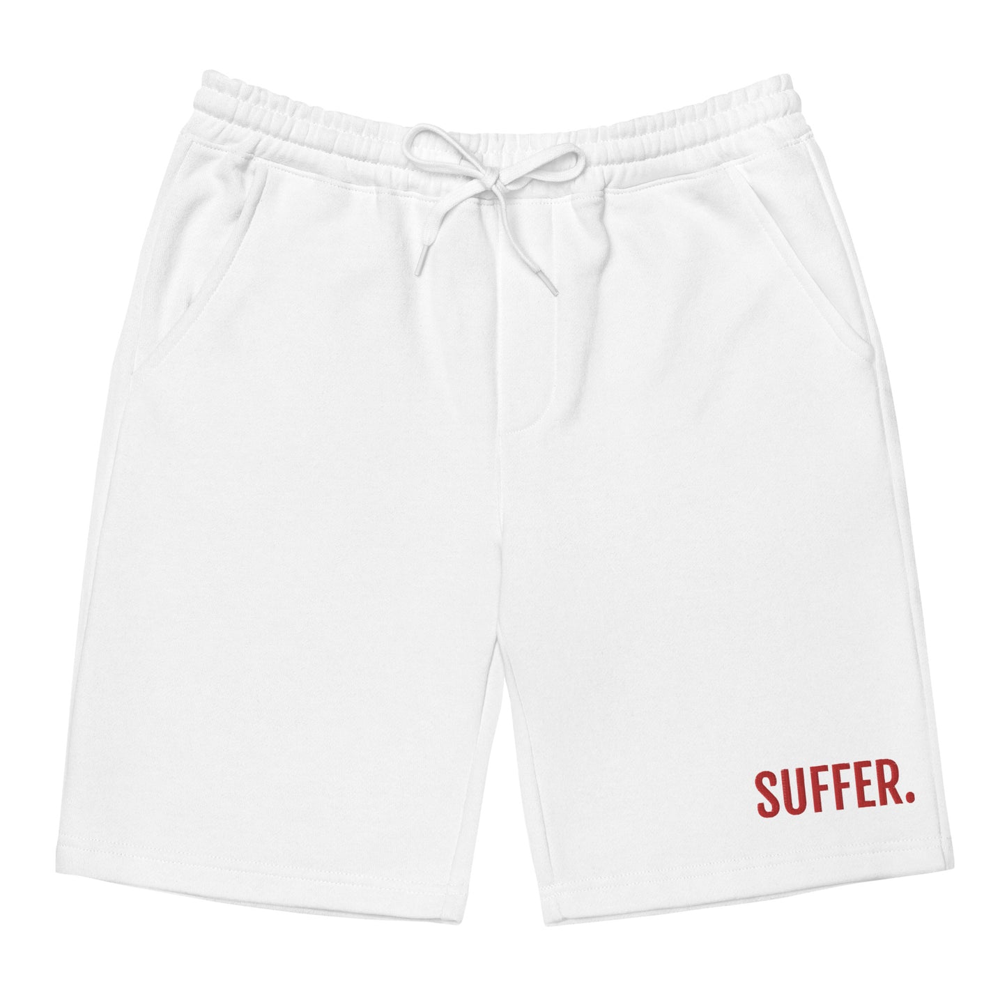 SUFFER RED Embroidered Fleece Shorts