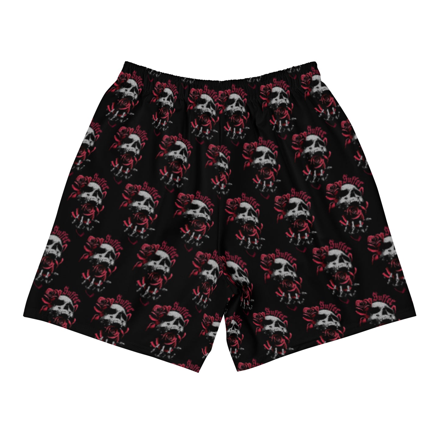 Red Rose Skull Suffer Athletic Shorts
