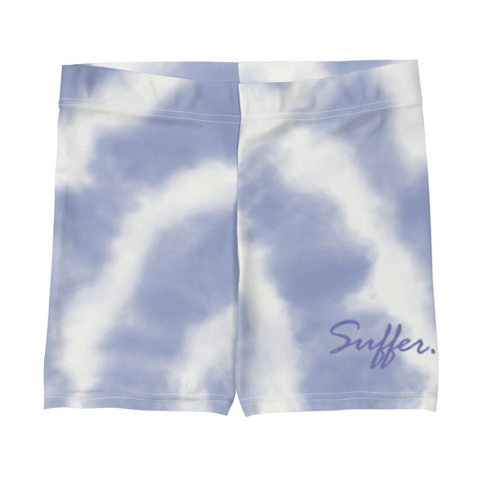 Women's Blue Tie-Dye Suffer Athletic Shorts