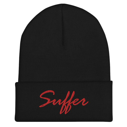 Red Suffer Sig Cuffed Beanie