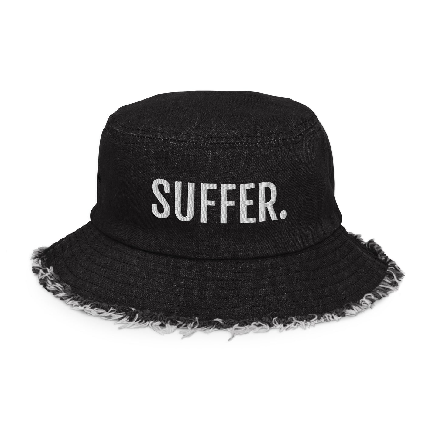 SUFFER Distressed Denim Bucket Hat