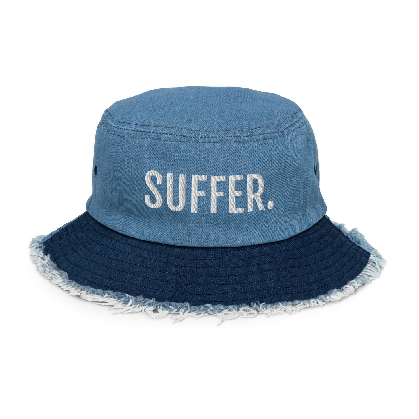 SUFFER Distressed Denim Bucket Hat