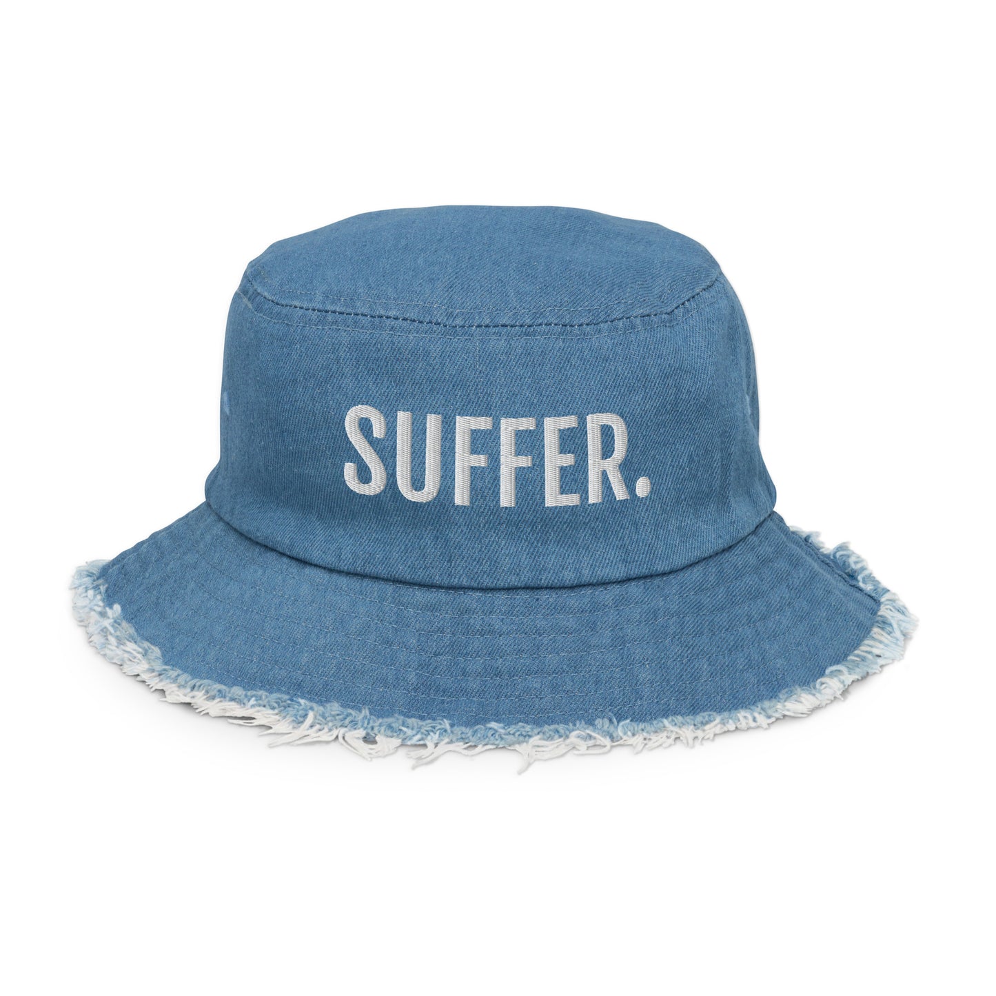 SUFFER Distressed Denim Bucket Hat