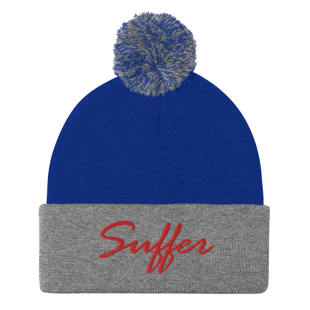 RED Suffer Sig Pom-Pom Beanie